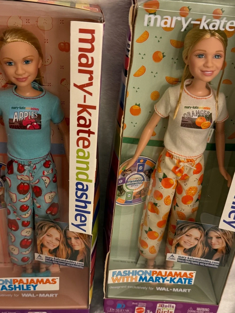 NIB Vintage 2002 Mary-Kate & Ashley Fashion Pajamas Dolls Mattel Walmart Excl